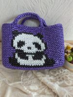 ハンドバッグ　スズランテープ　ビニールテープ　かぎ針編み　ハンドメイド