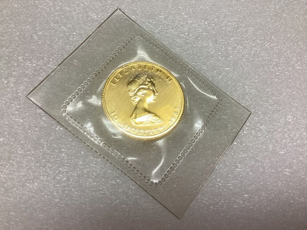 メイプルリーフ金貨1／4オンス純金1985
