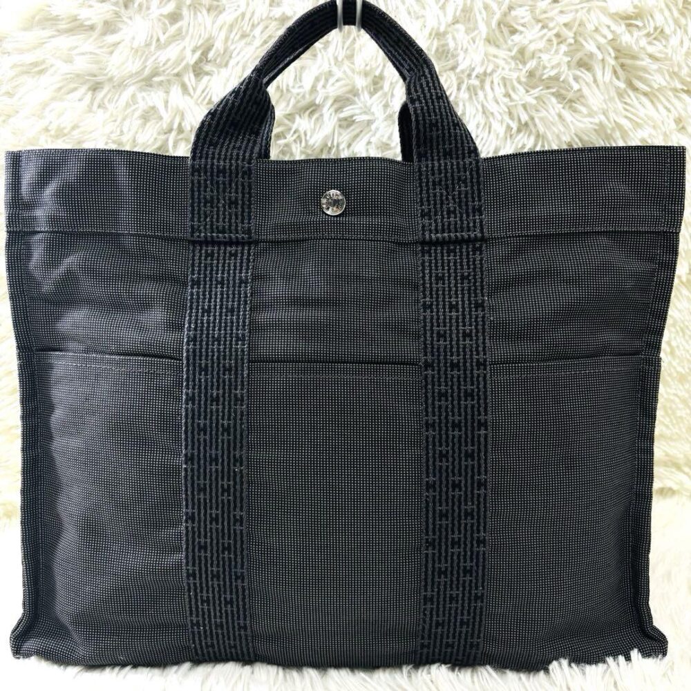 HERMES エルメス エールライン　MM トートバッグ グレー系