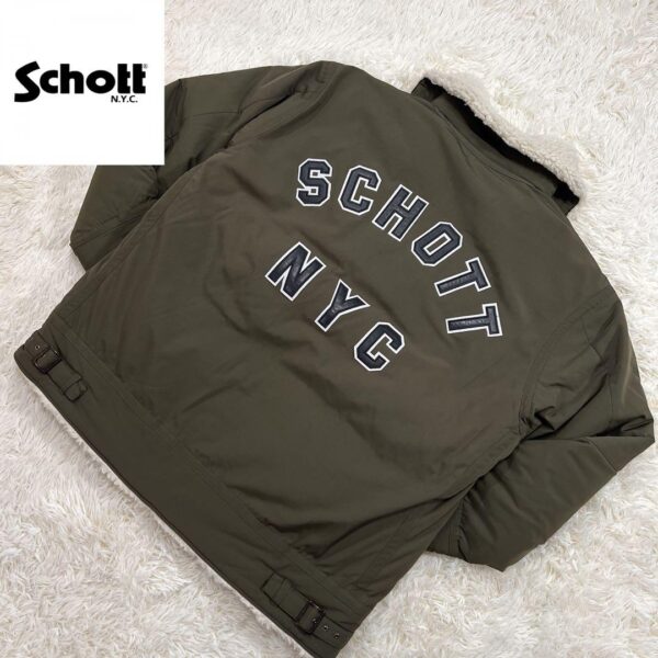 未使用 SCHOTT フライトジャケット 内ボア4L カーキ