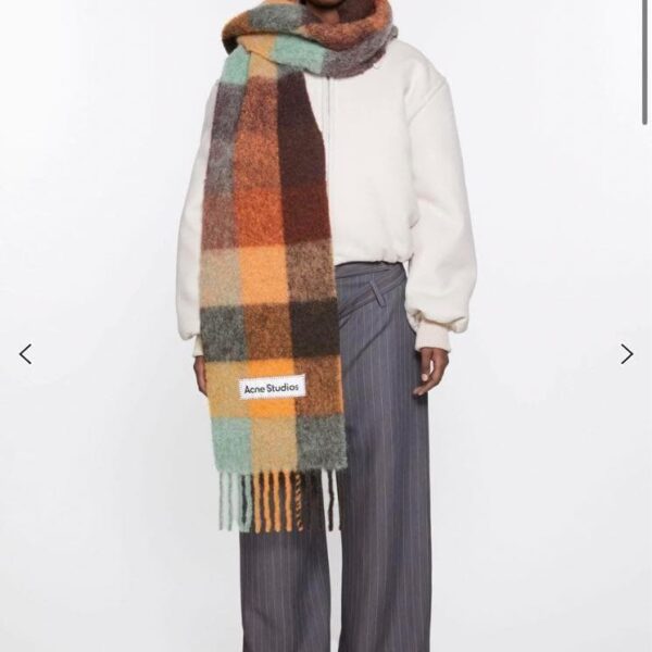 Acne Studios マルチカラーチェックマフラー アクネ