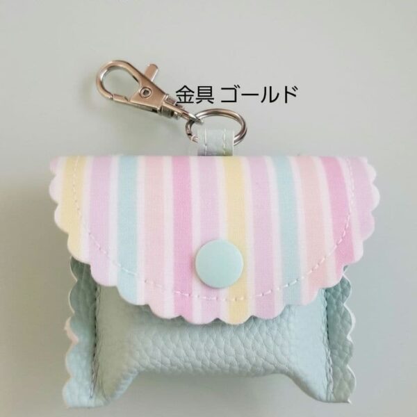★りぃ様専用★GPSケース カラフルストライプ/ 合皮ミント