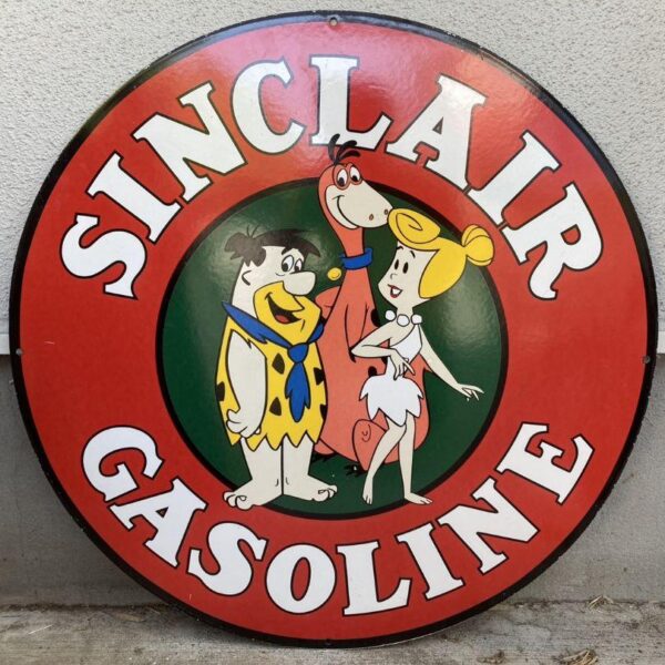 ビンテージ 大型 看板 Sinclair シンクレア フリントストーン 76cm