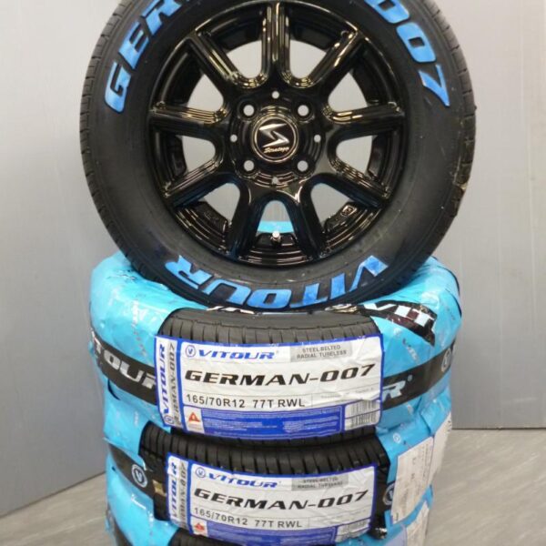 送料込み新品ホワイトレタータイヤ165/70R12セット軽トラ軽バン