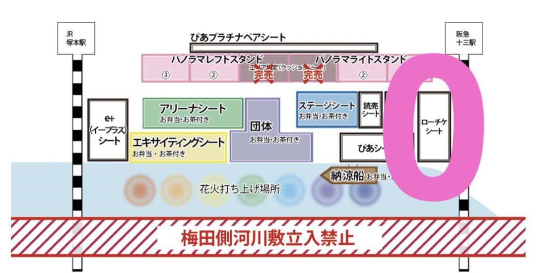 大阪 なにわ淀川花火大会 有料 協賛観覧席 チケット ローチケシート 2枚セット