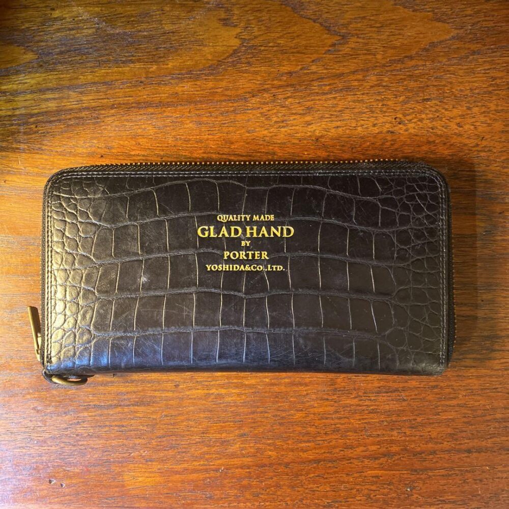 グラッドハンド✖️ポーター　コラボ財布　牛革　クロコ型押し長財布