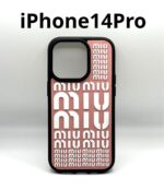 新品◆ミュウミュウ MIUMIU スマホケース iPhone14Pro ピンク