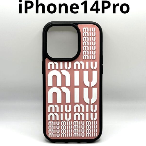 新品◆ミュウミュウ MIUMIU スマホケース iPhone14Pro ピンク